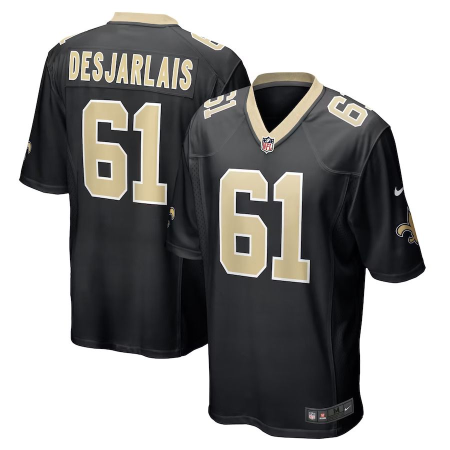 Men New Orleans Saints #61 Drew Desjarlais Nike Black Game Player NFL Jersey